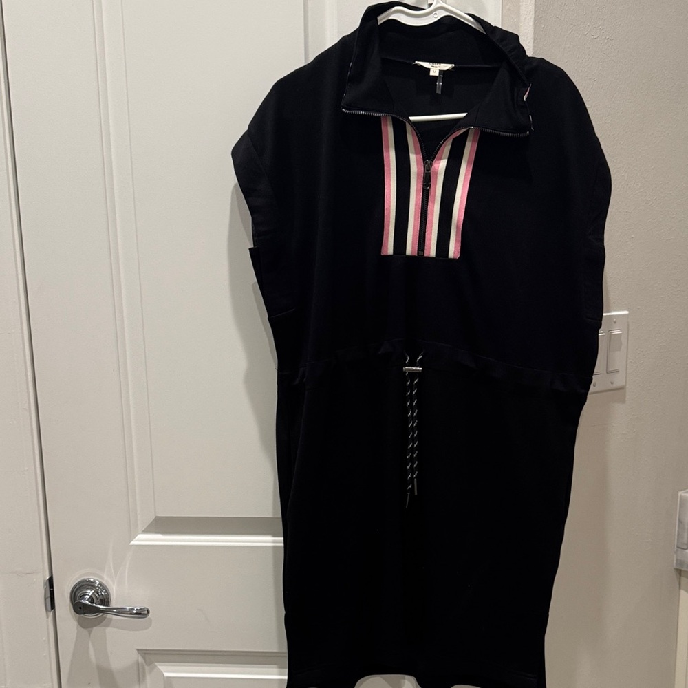 Entro Black Mini Dress with Pink Accents